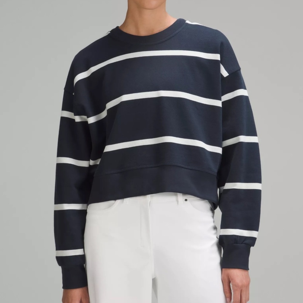 Lululemon Perfectly Oversized Cropped Crew Striped